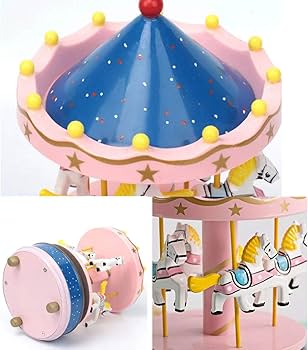 Amazon | メリーゴーラウンド回転式オルゴール 回転する馬